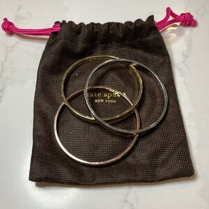 Kate Spade Idiom Bangle Set, rose gold/gold/silver plated.